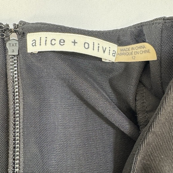 NWOT Alice + Olivia Kyra Black Mini Dress Drapey Ruched Whimsygoth Womens 12 - Picture 10 of 16